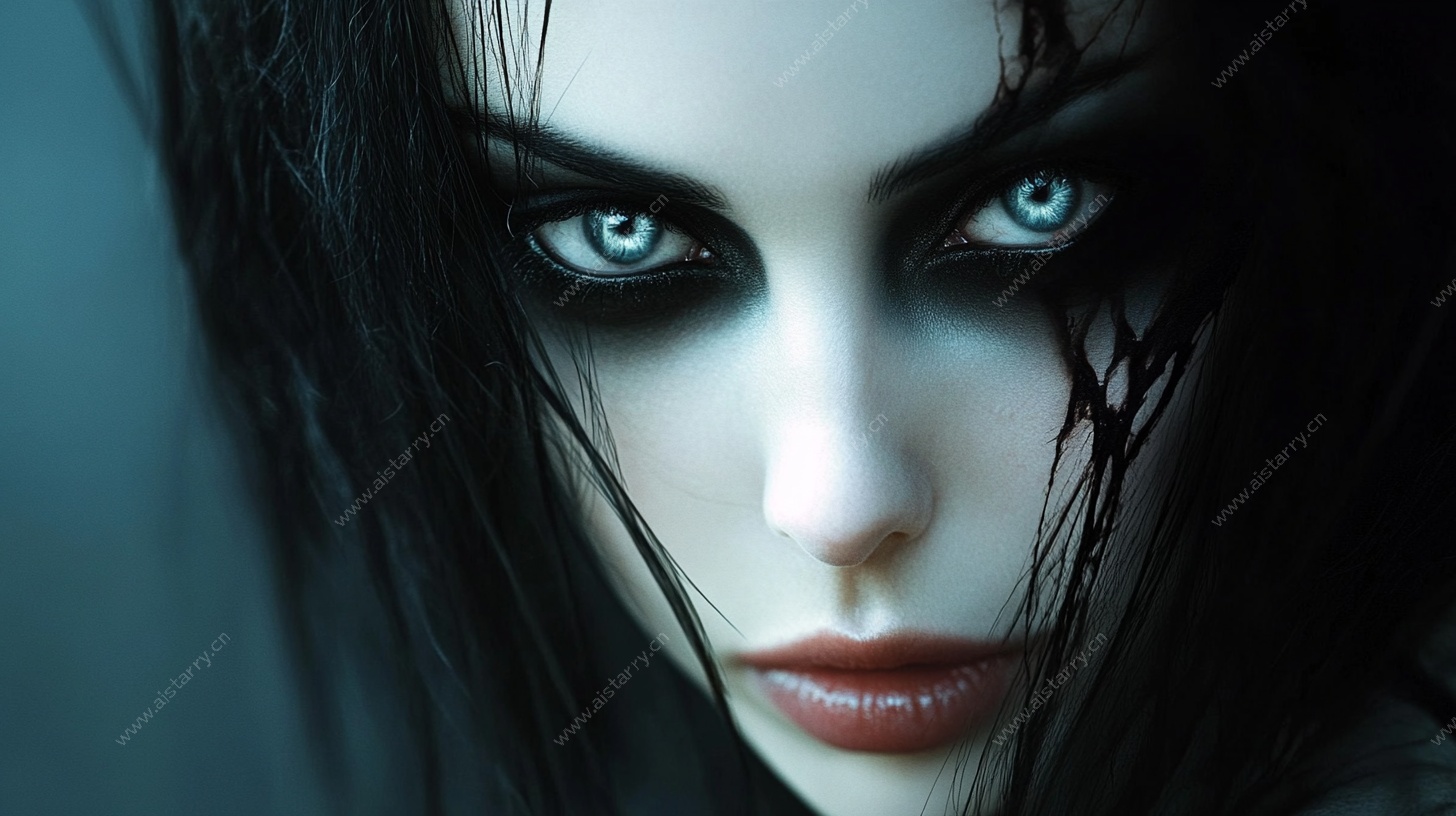 暗黑风神秘女性肖像