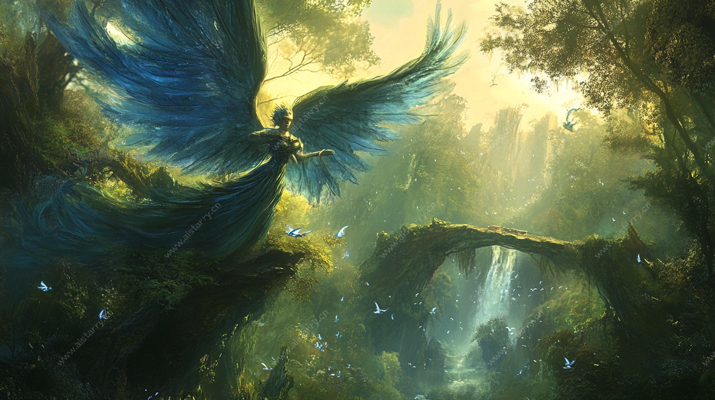 蓝翼精灵飞跃奇幻森林