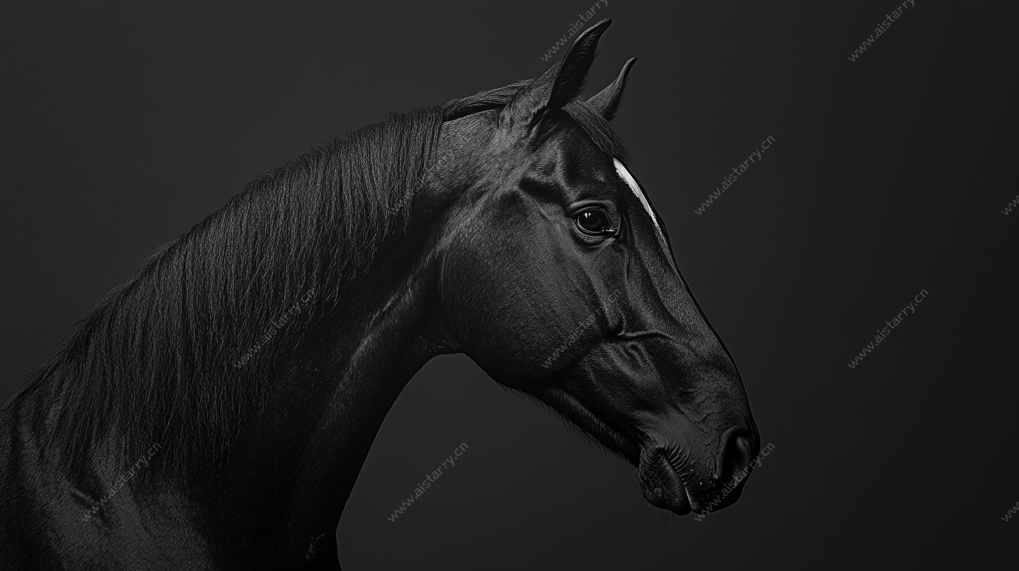 黑色骏马特写