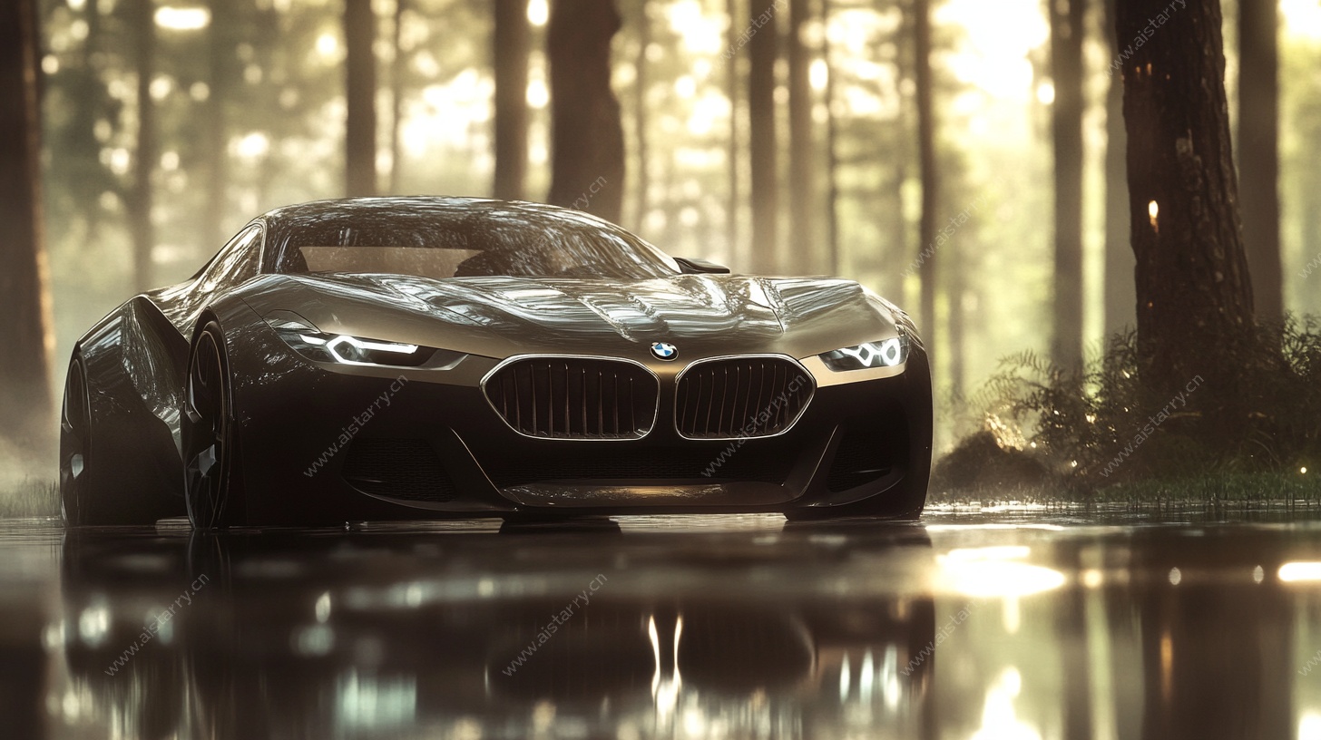 森林中的炫酷宝马概念车