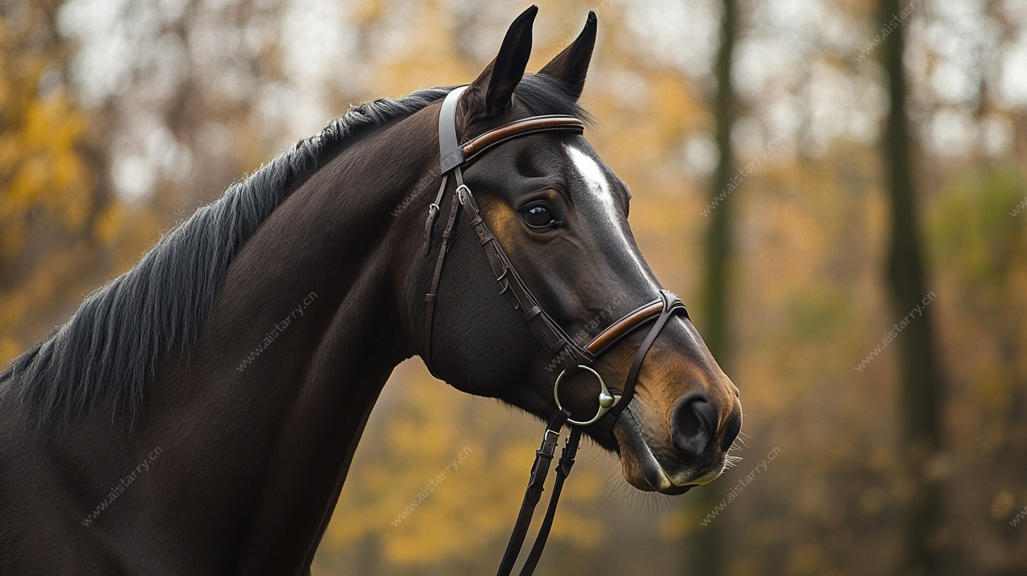 秋日骏马特写