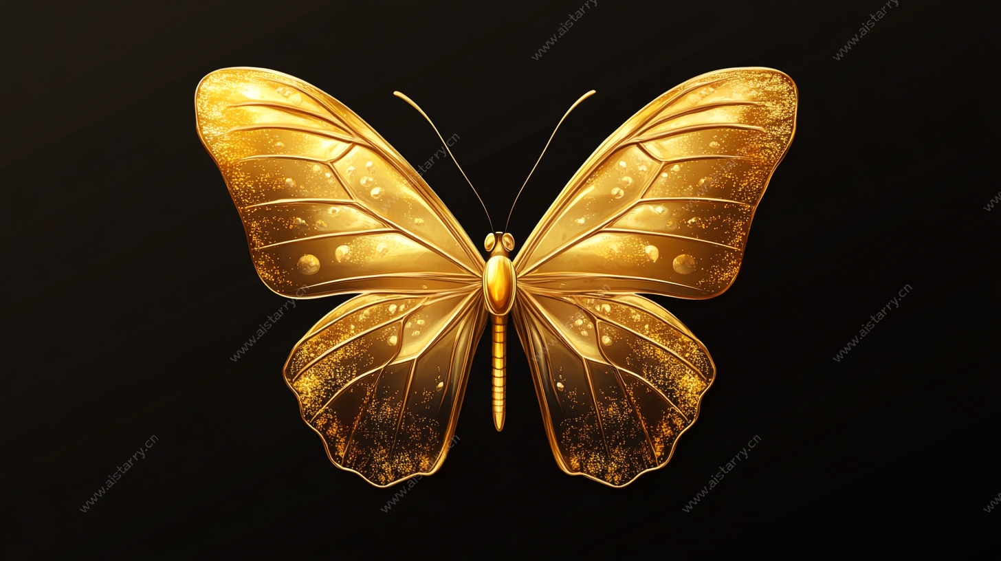 金色闪耀蝴蝶特写