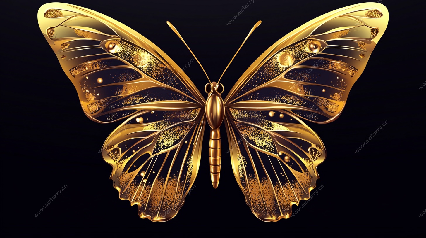 金色奢华蝴蝶插画