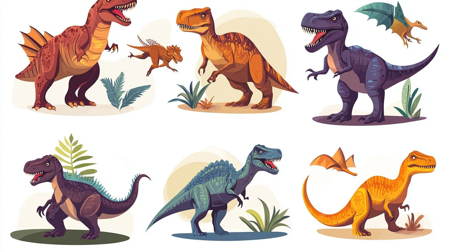 可爱卡通风格恐龙插画集合