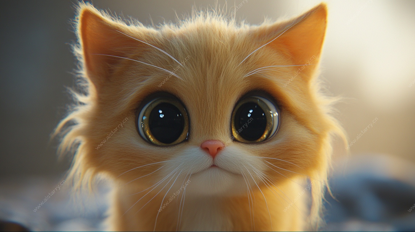 可爱毛茸茸小猫特写