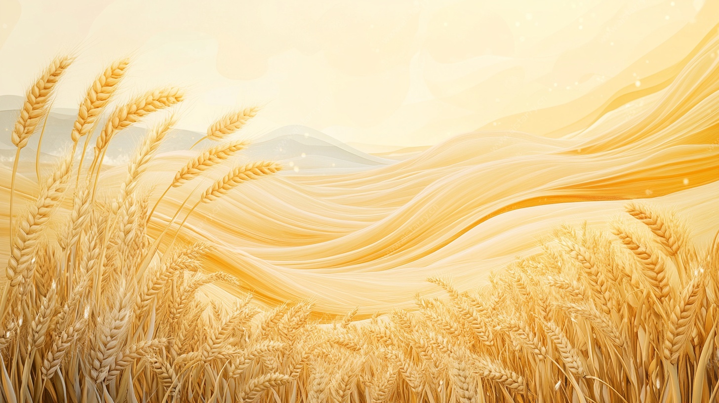 金色麦浪田园美景图