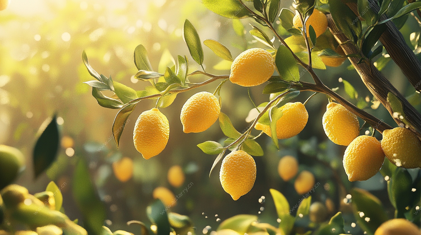 阳光下的柠檬树