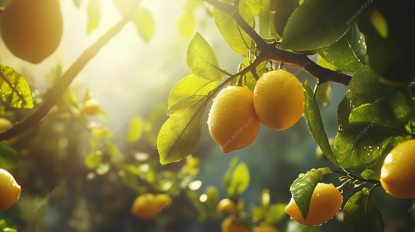 阳光下的柠檬树