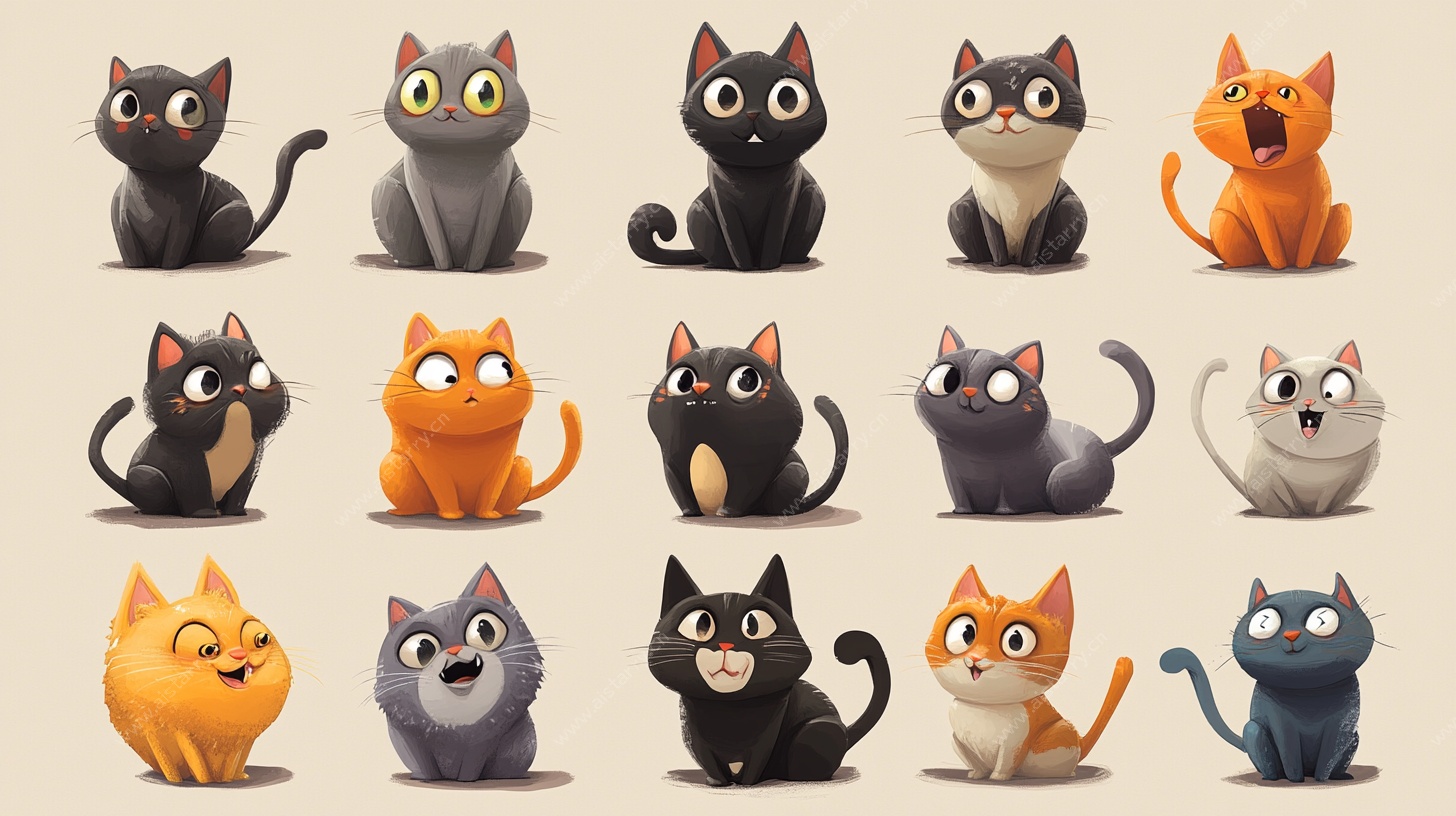 可爱猫咪卡通形象集合