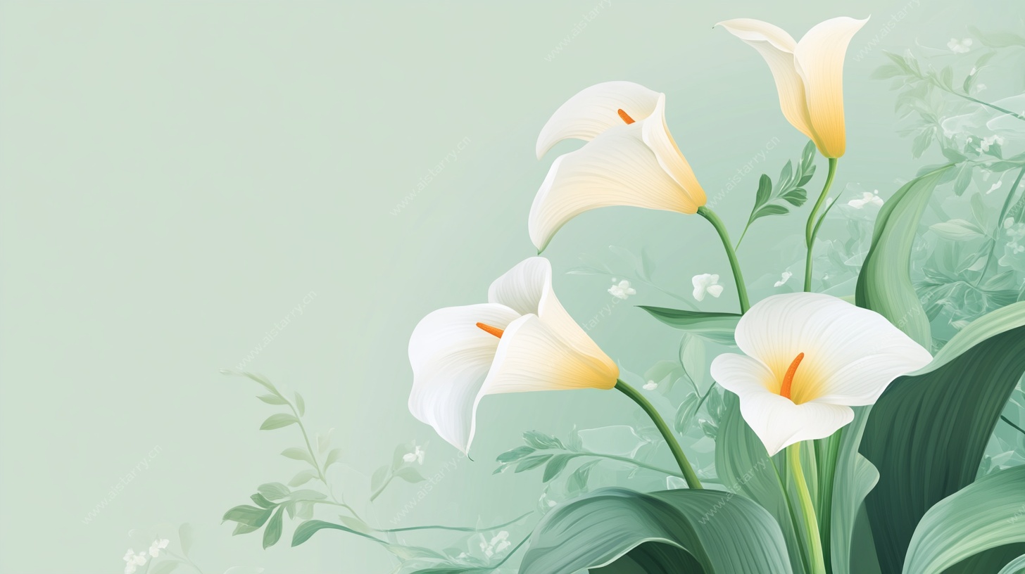 清新马蹄莲插画