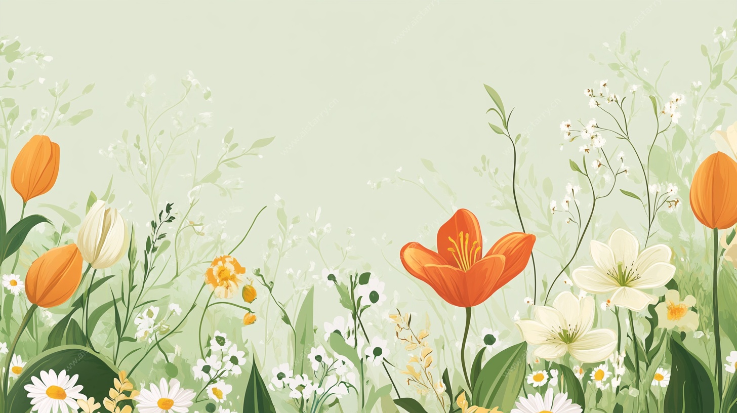 春日烂漫花卉背景图