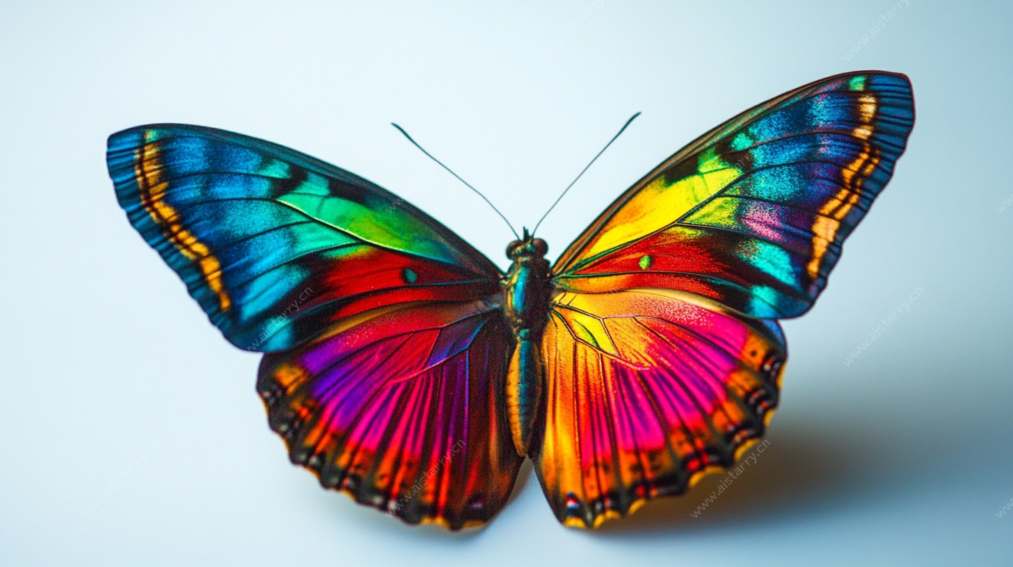 五彩斑斓蝴蝶特写