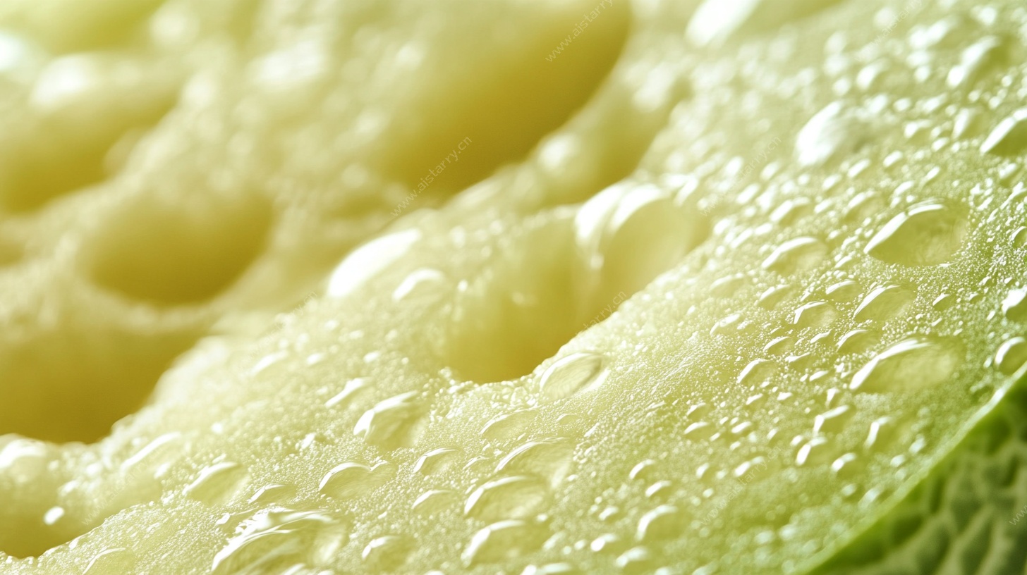 水润鲜嫩的黄瓜切片特写