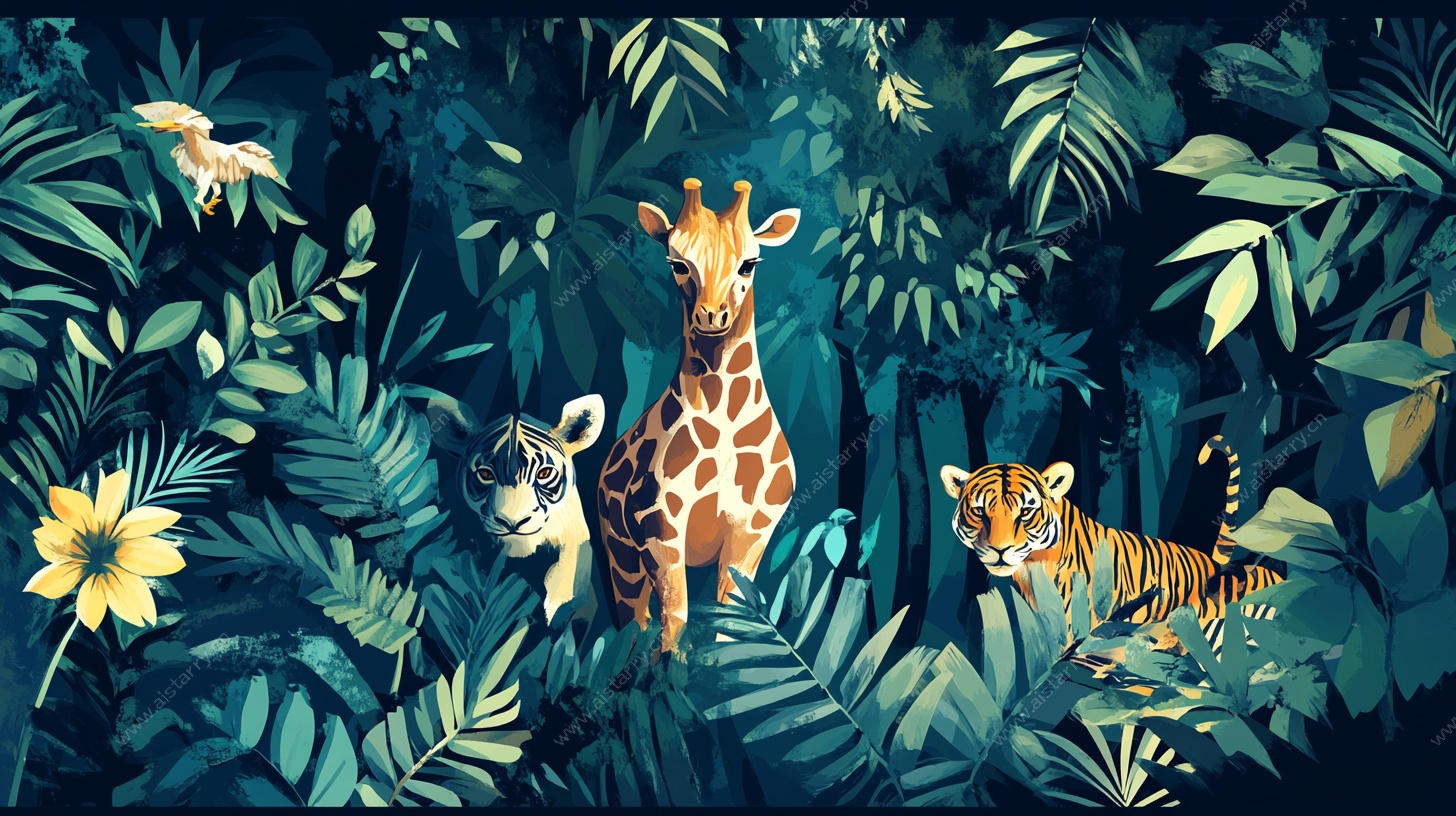 丛林中的动物伙伴