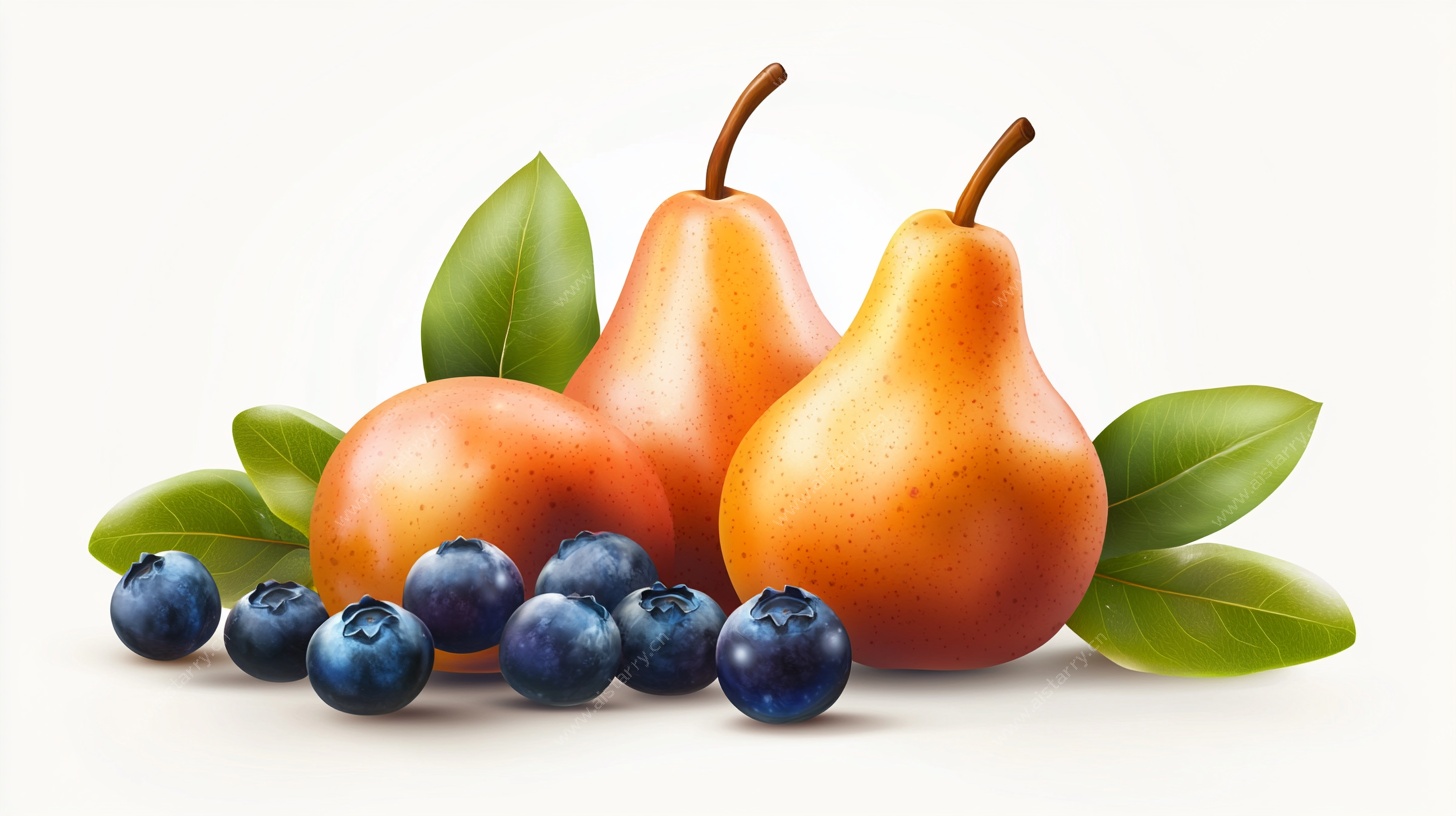 梨与蓝莓的清新组合