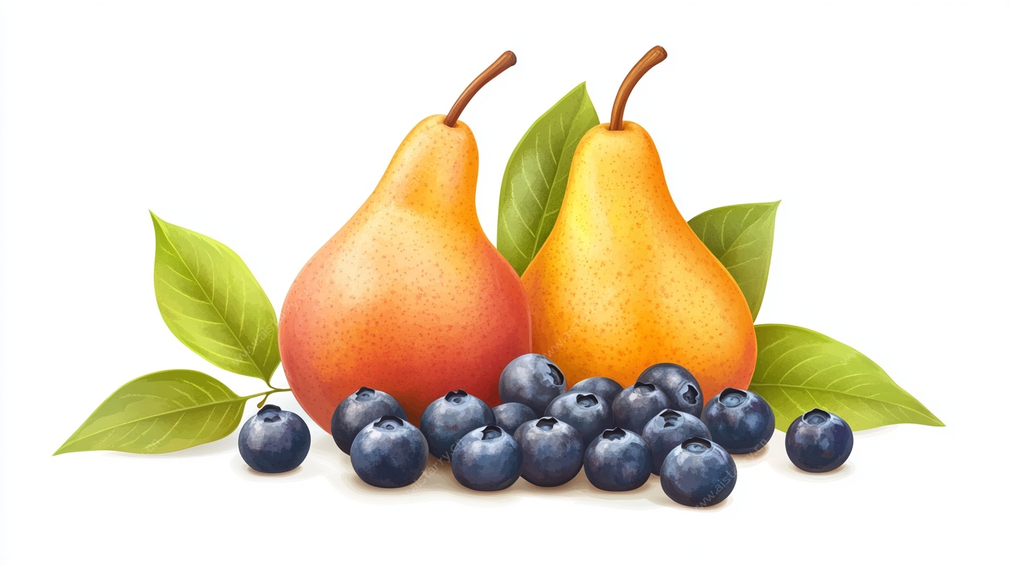 梨与蓝莓的清新组合