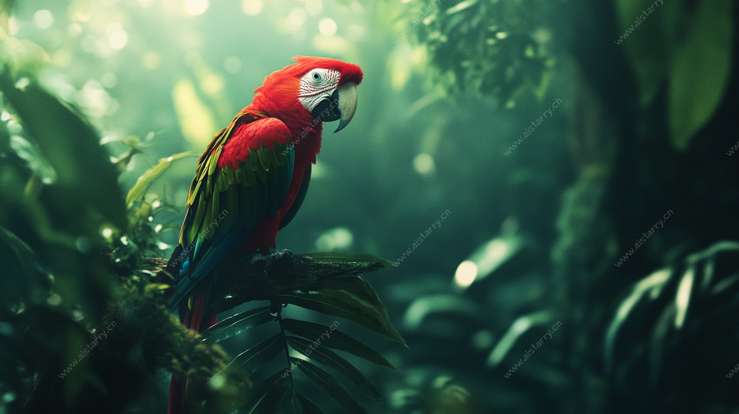 丛林中的多彩鹦鹉