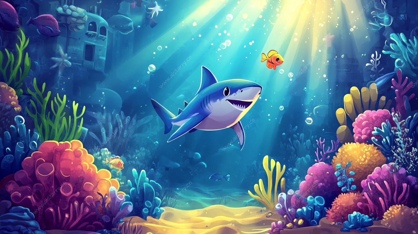 海底奇幻世界 鲨鱼与小鱼