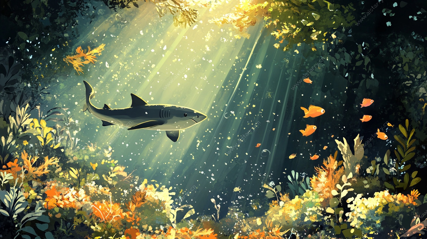 梦幻海底世界鲨鱼游弋