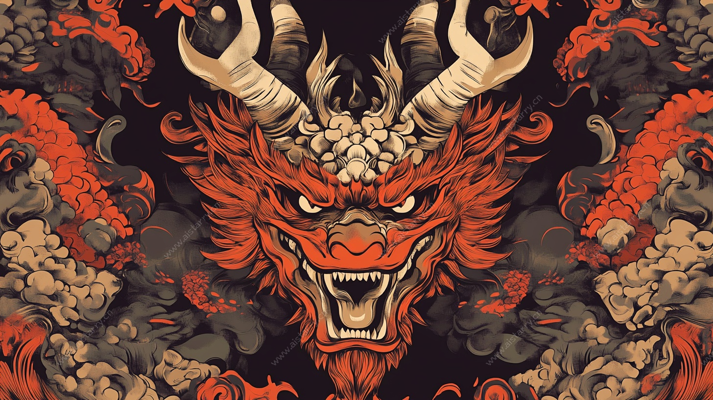 中式龙图腾插画