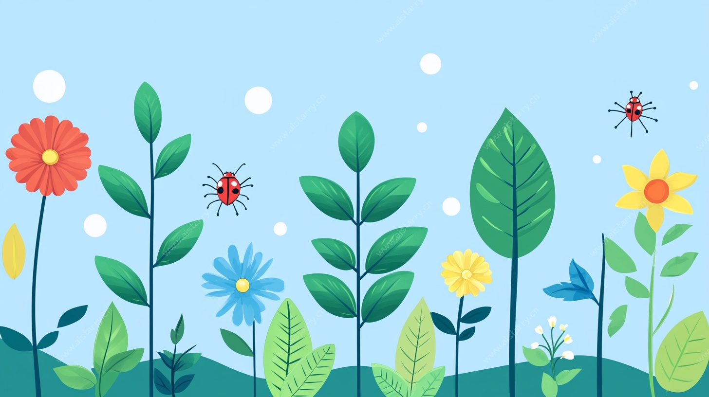 春日花草昆虫插画