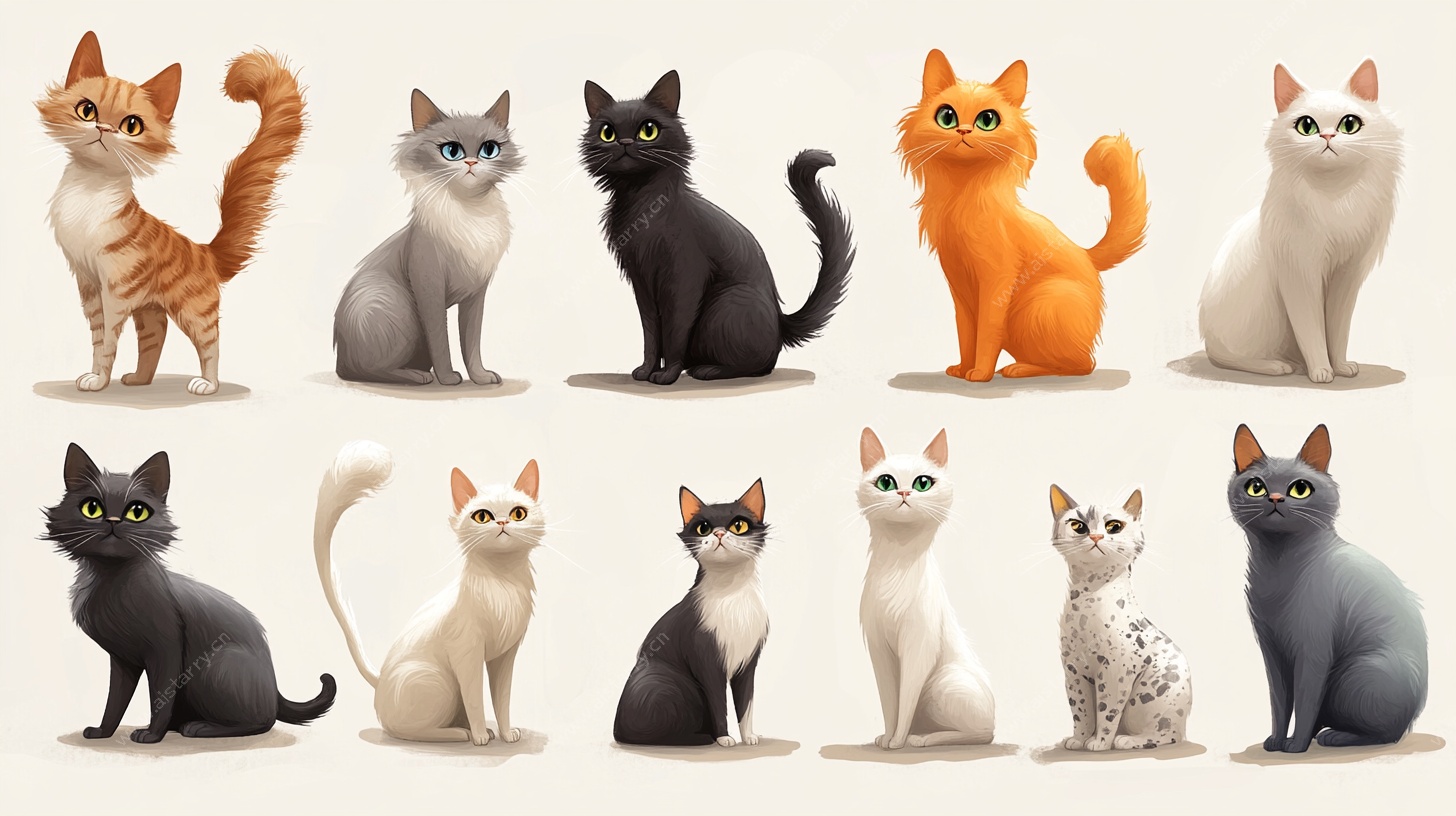 多样可爱猫咪插画集合