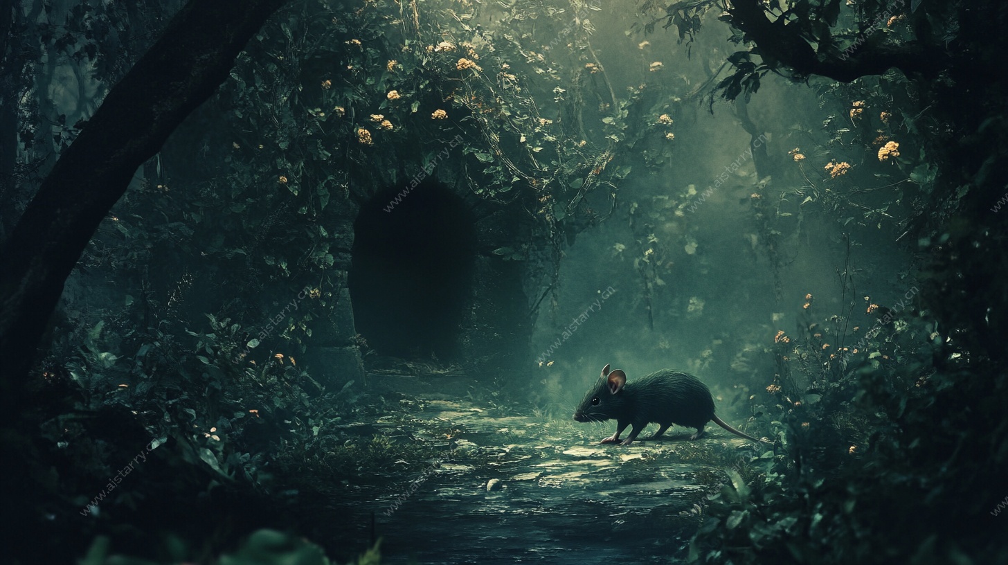 神秘森林中的野猪身影