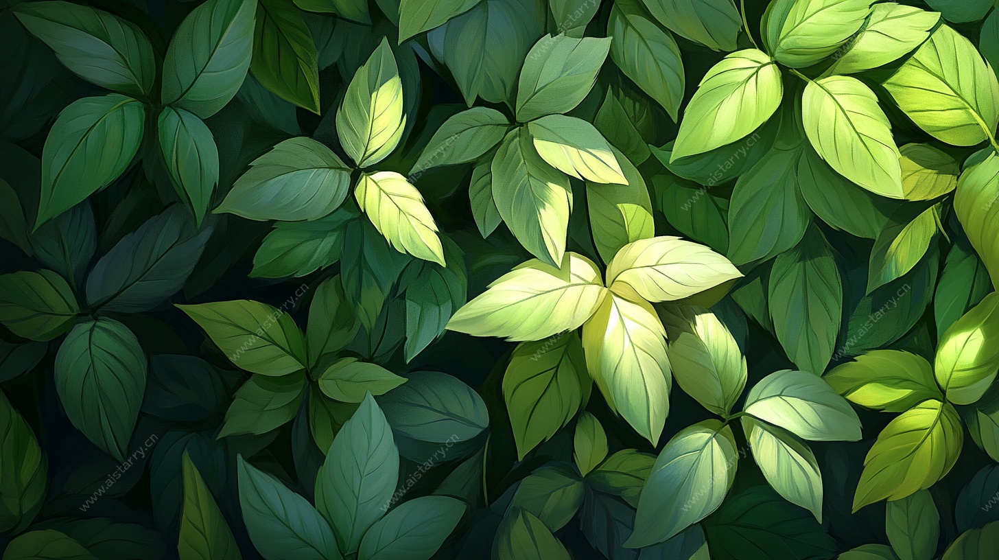 茂密绿叶背景图