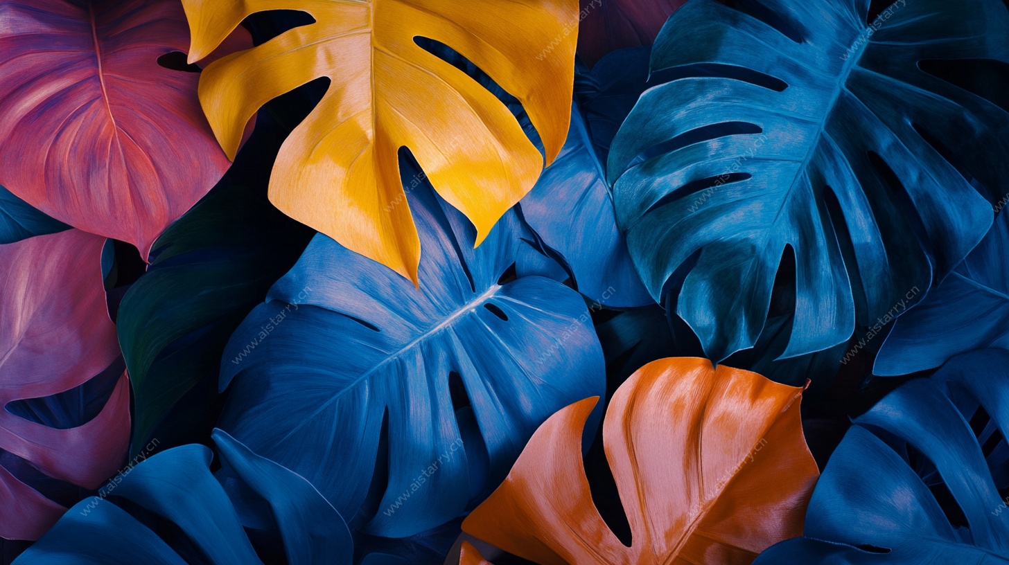 多彩龟背叶背景图