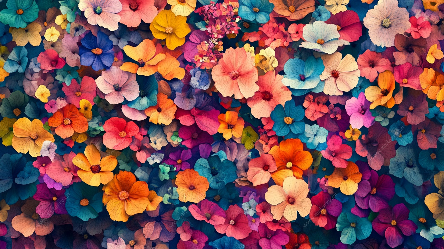 缤纷花卉图案