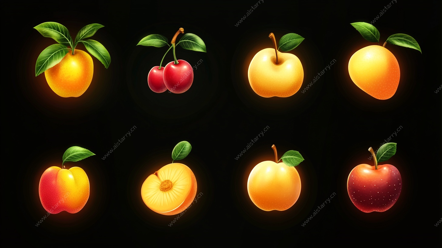 多彩水果图标集合