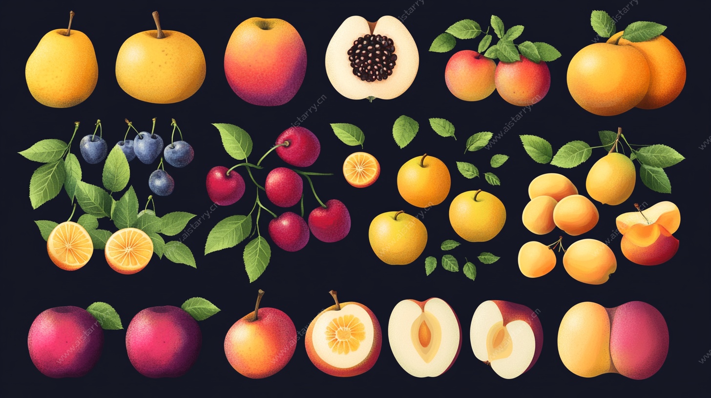 多彩水果插画集合
