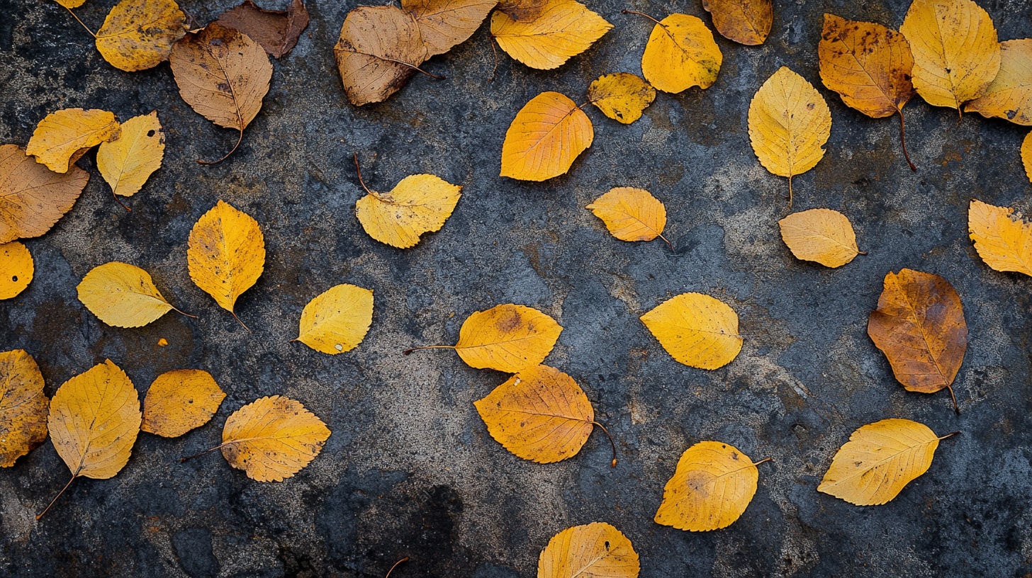 地面上的秋日落叶