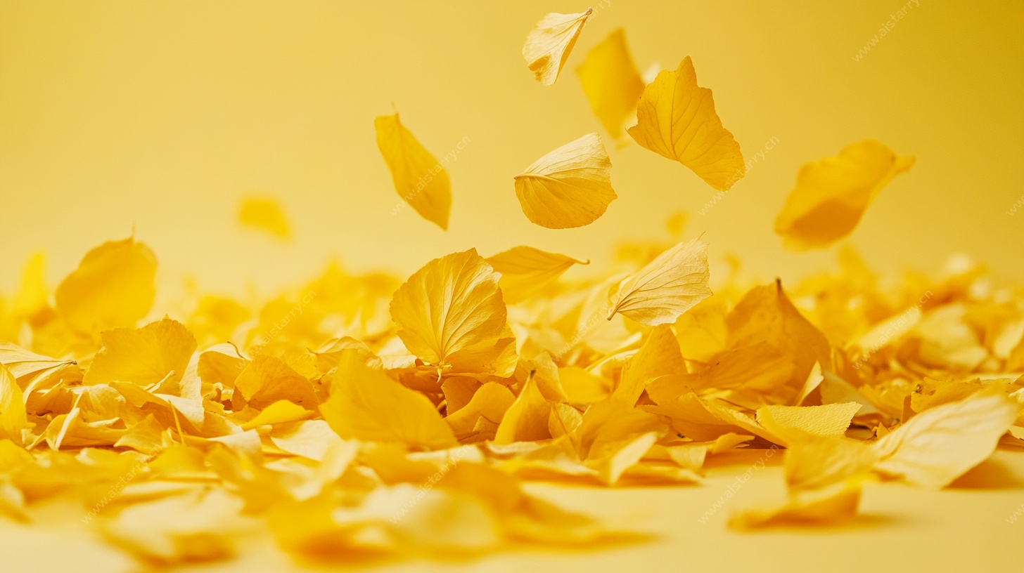 飘落的金黄花瓣