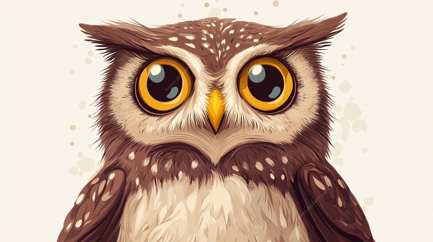 可爱猫头鹰插画