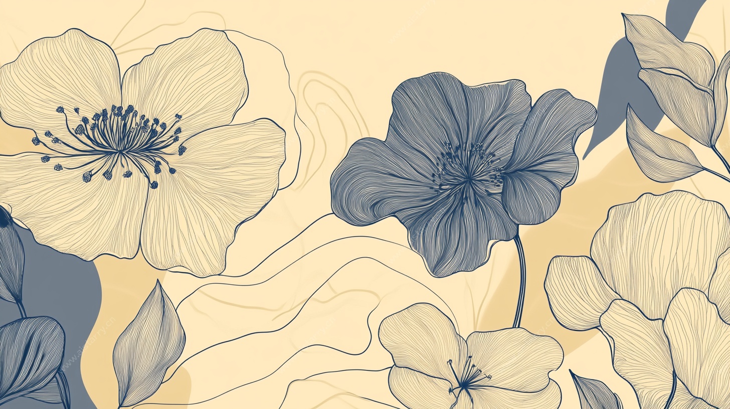 淡雅花卉图案背景图