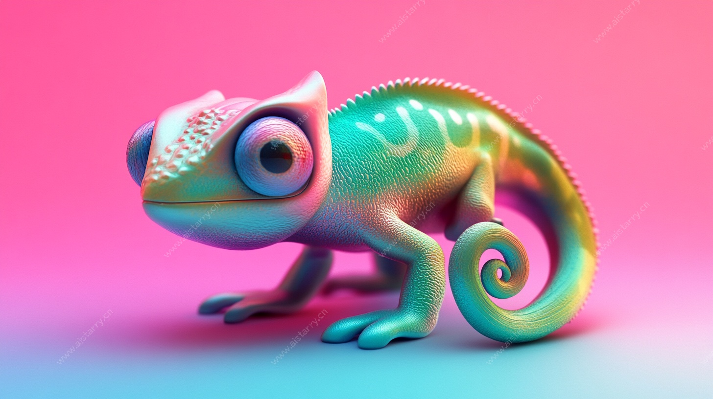 色彩斑斓变色龙3D模型