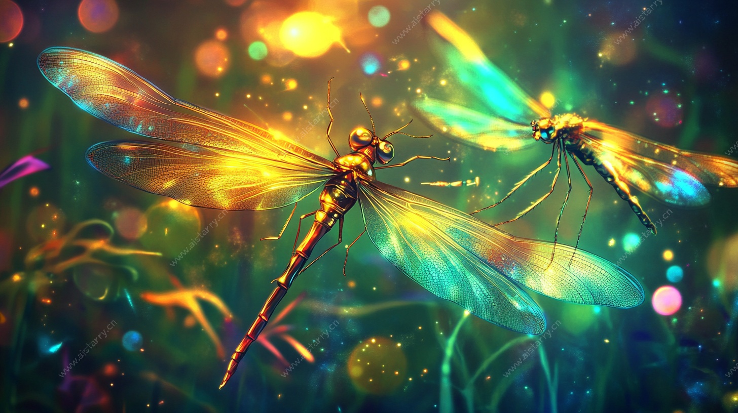梦幻双蜻蜓的奇幻光影世界