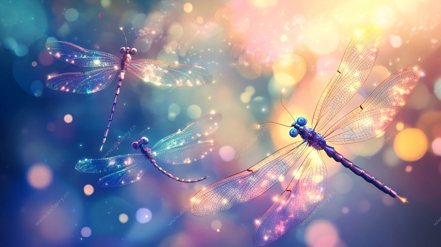 梦幻蜻蜓光影艺术画面