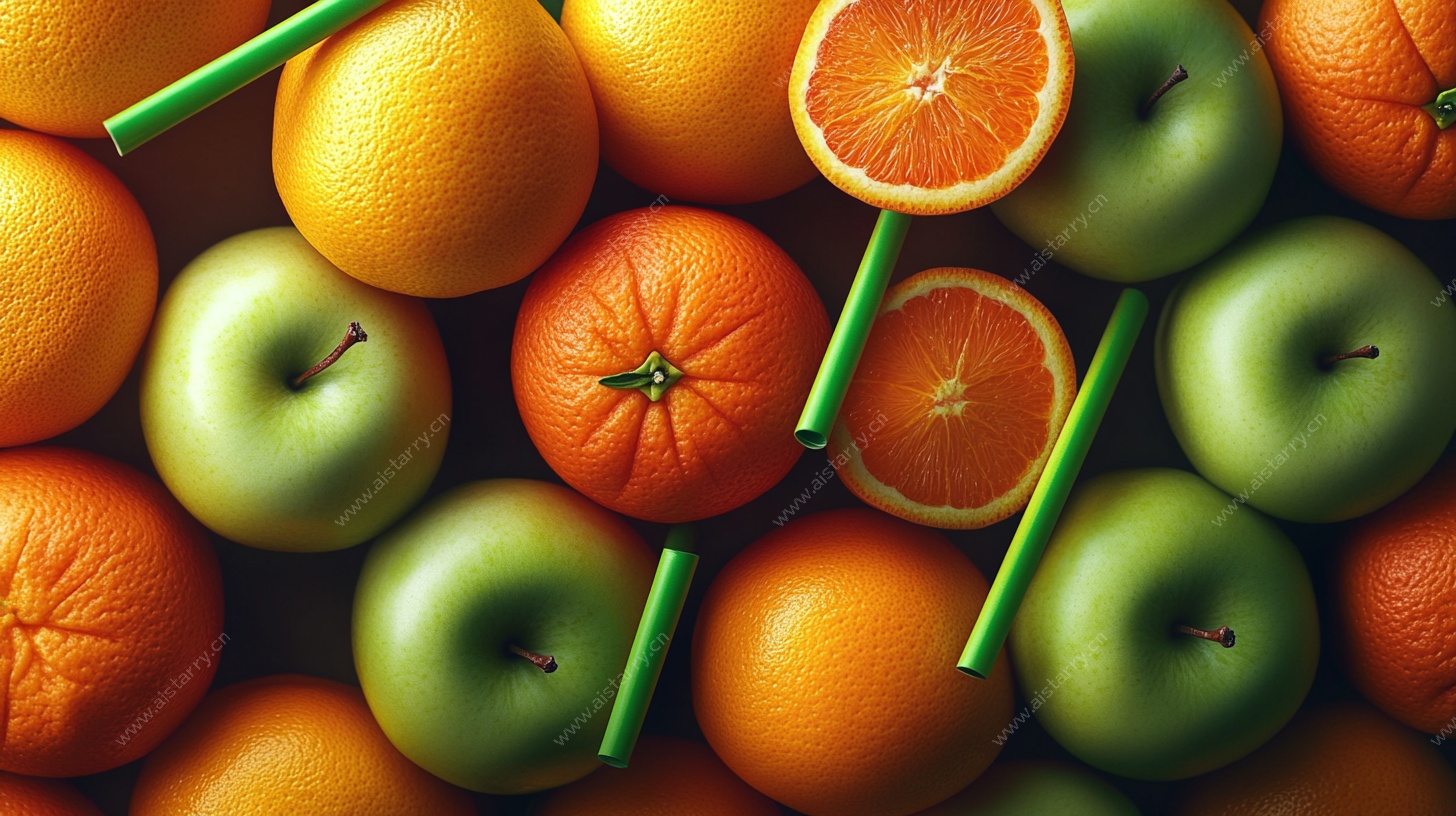 青苹果与橙子的清新组合