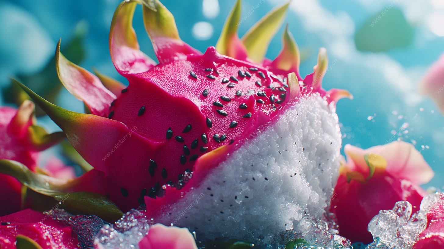 火龙果入水瞬间