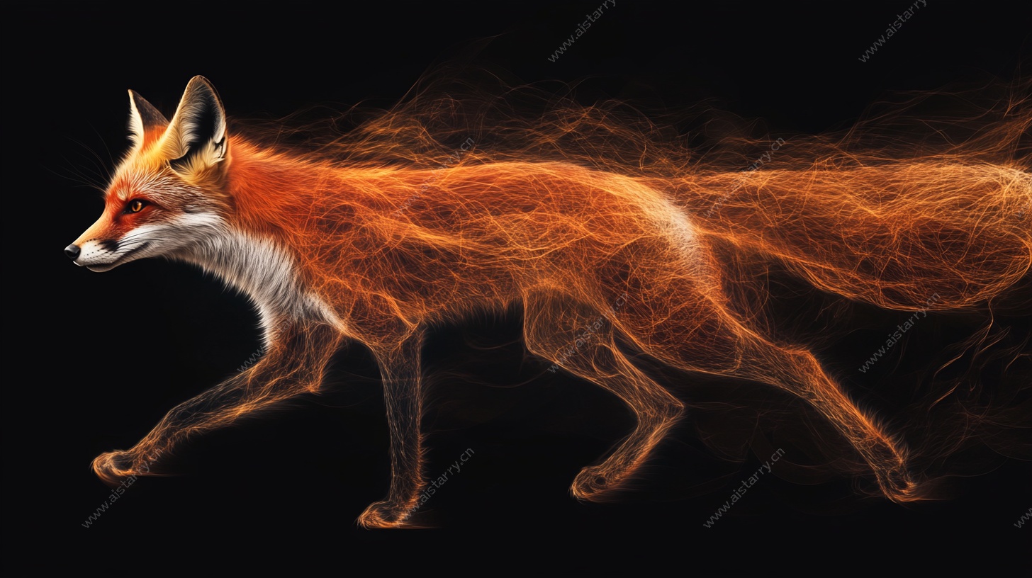 火焰狐狸动态艺术图像