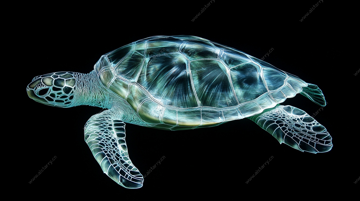 透明风海龟插画