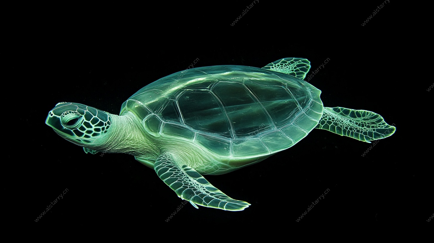 发光绿海龟 梦幻海洋生物