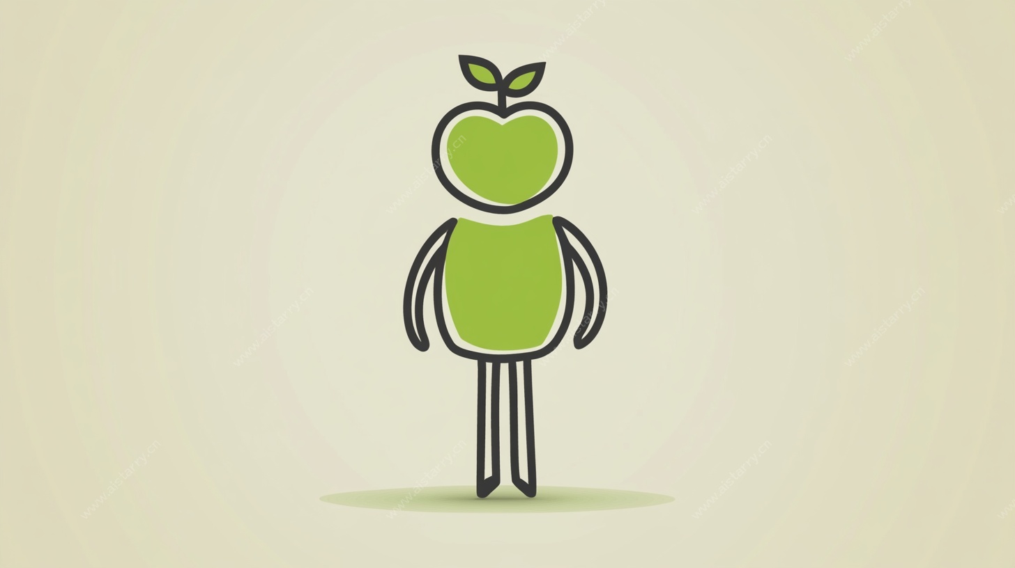 卡通苹果人形插画形象