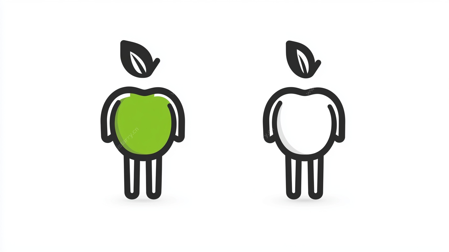 苹果拟人图标设计示例