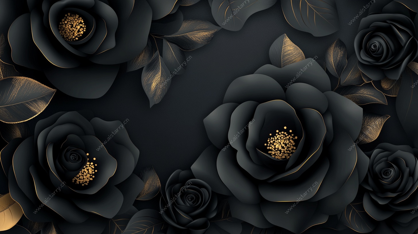 黑金玫瑰背景图
