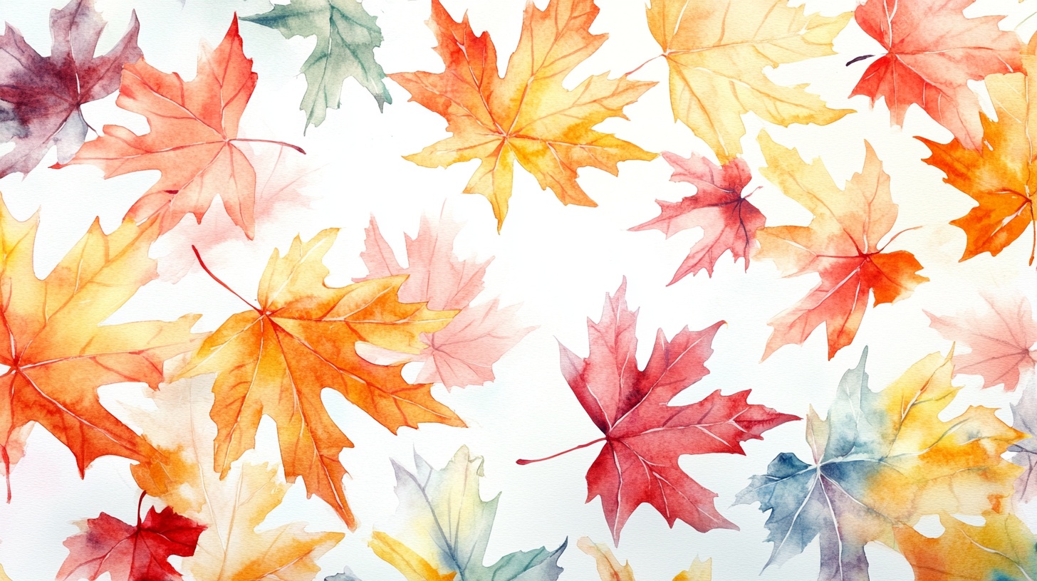 水彩枫叶图案背景图