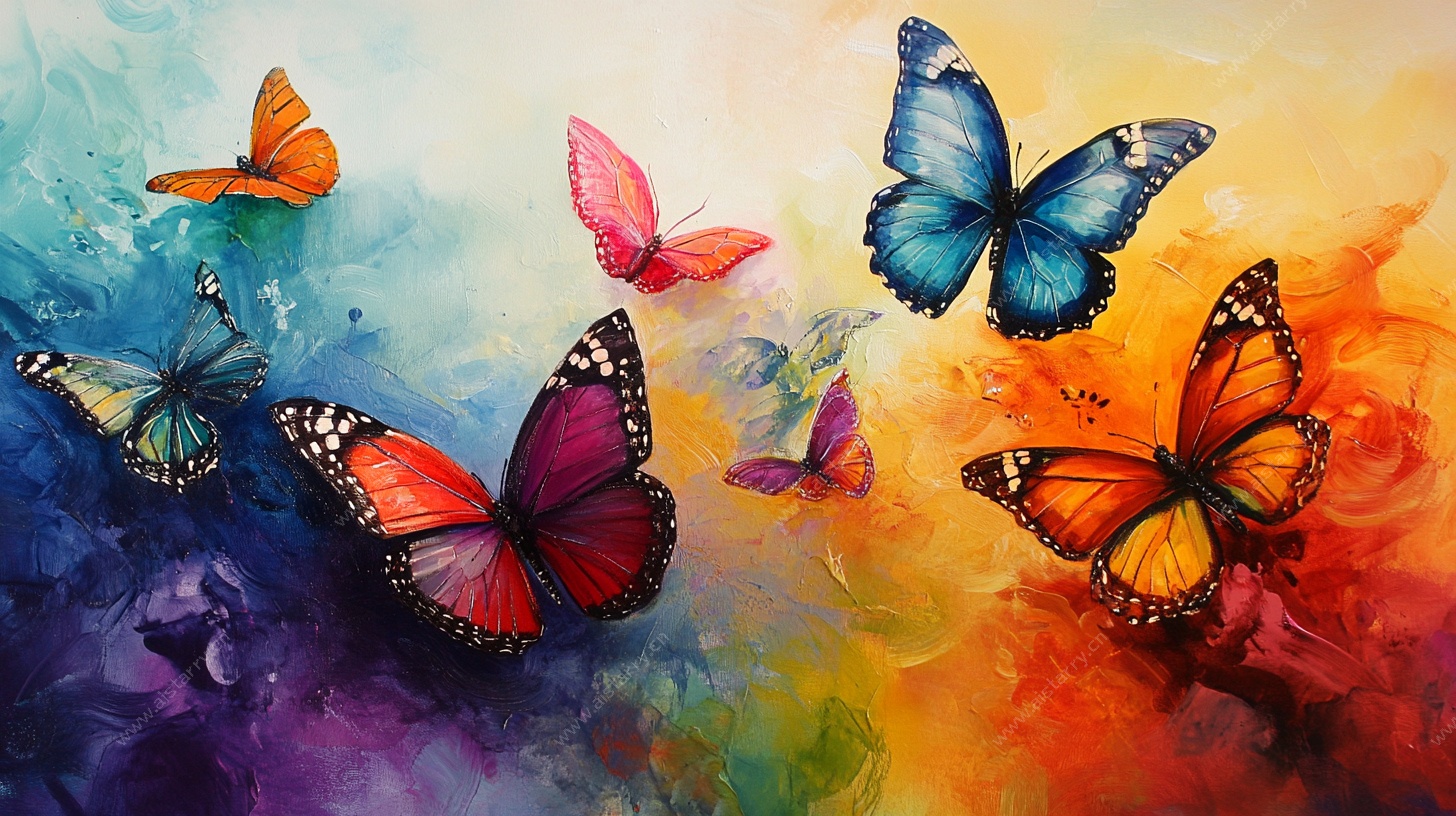 梦幻彩蝶飞舞图