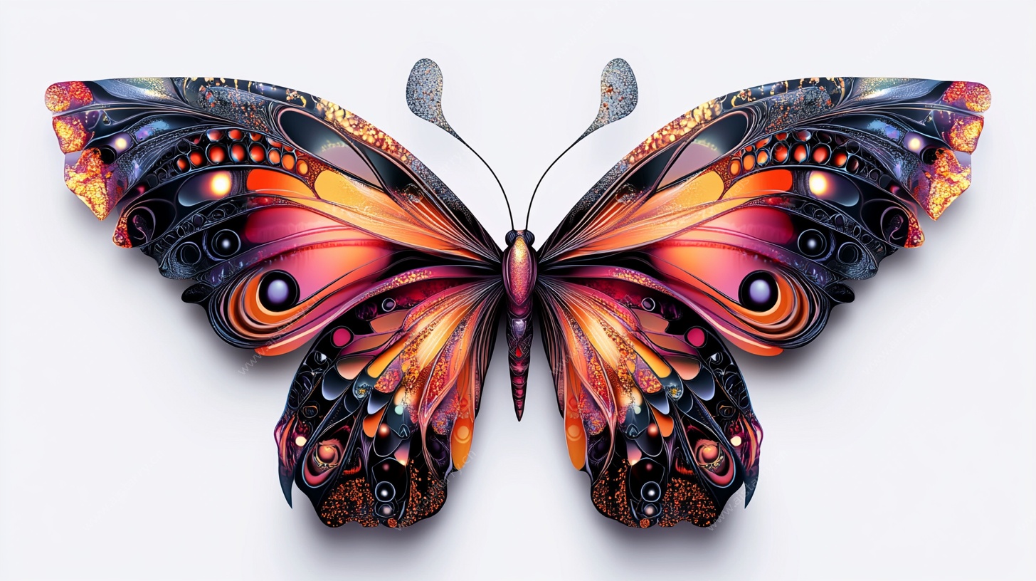 梦幻机械风蝴蝶插画